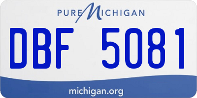 MI license plate DBF5081