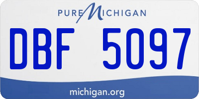 MI license plate DBF5097