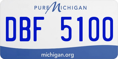 MI license plate DBF5100