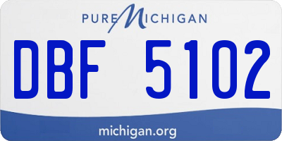 MI license plate DBF5102
