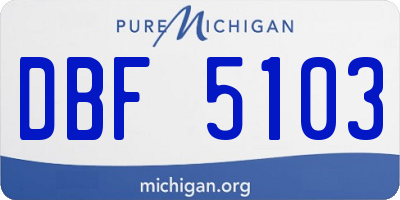 MI license plate DBF5103