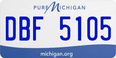 MI license plate DBF5105