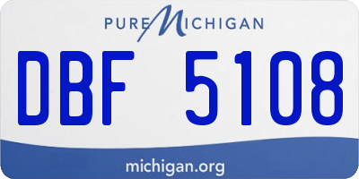 MI license plate DBF5108