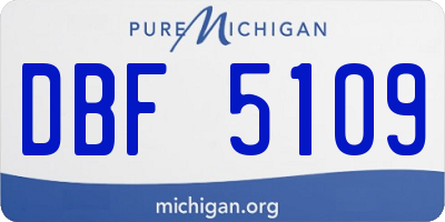 MI license plate DBF5109
