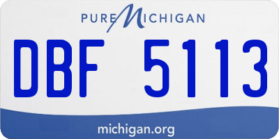 MI license plate DBF5113