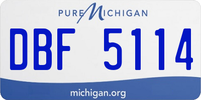 MI license plate DBF5114