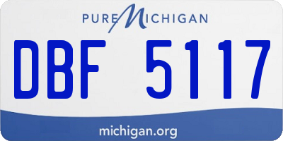 MI license plate DBF5117