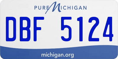 MI license plate DBF5124
