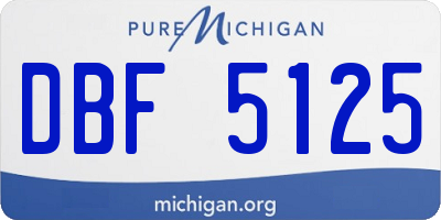 MI license plate DBF5125