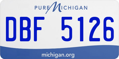 MI license plate DBF5126