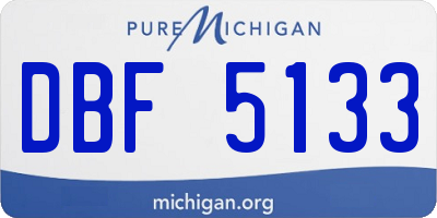 MI license plate DBF5133