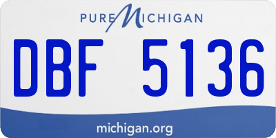 MI license plate DBF5136