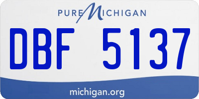MI license plate DBF5137
