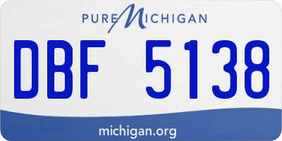 MI license plate DBF5138