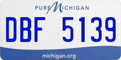 MI license plate DBF5139