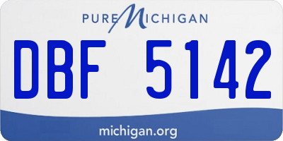 MI license plate DBF5142
