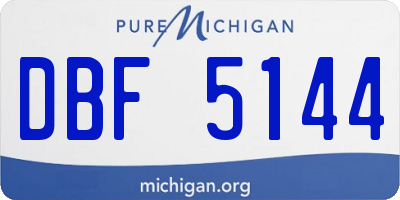 MI license plate DBF5144