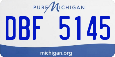MI license plate DBF5145
