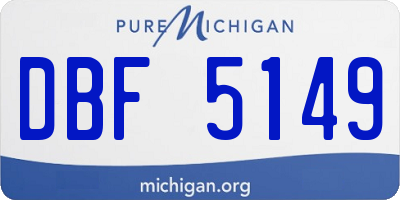 MI license plate DBF5149