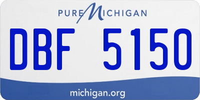MI license plate DBF5150