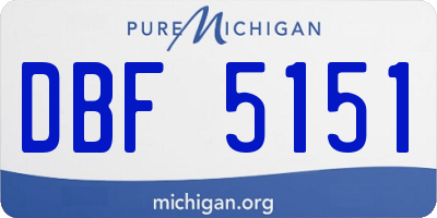 MI license plate DBF5151