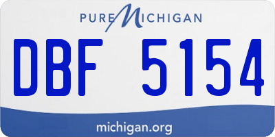 MI license plate DBF5154