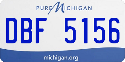 MI license plate DBF5156