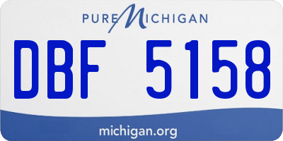 MI license plate DBF5158