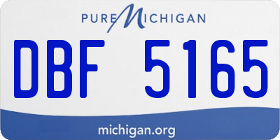 MI license plate DBF5165