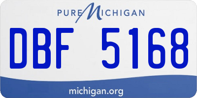 MI license plate DBF5168