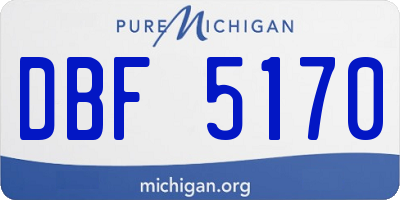 MI license plate DBF5170