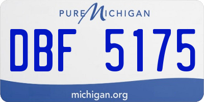 MI license plate DBF5175