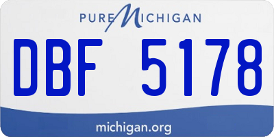 MI license plate DBF5178