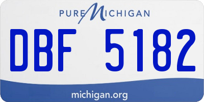 MI license plate DBF5182