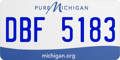 MI license plate DBF5183