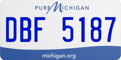 MI license plate DBF5187