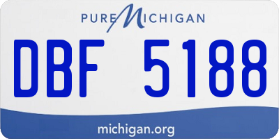 MI license plate DBF5188