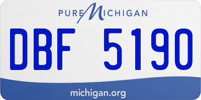MI license plate DBF5190