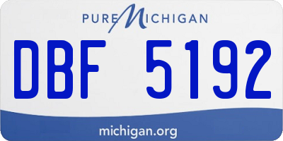MI license plate DBF5192