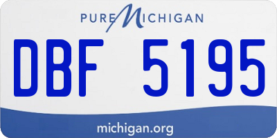 MI license plate DBF5195