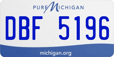 MI license plate DBF5196