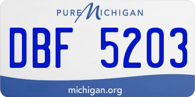 MI license plate DBF5203