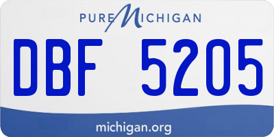 MI license plate DBF5205