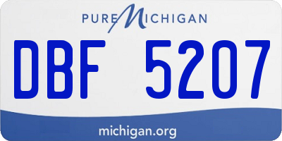 MI license plate DBF5207