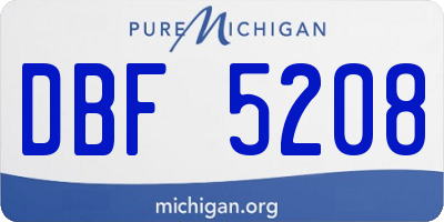 MI license plate DBF5208