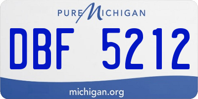 MI license plate DBF5212