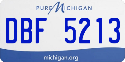 MI license plate DBF5213