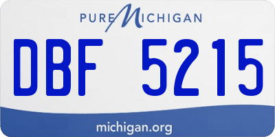MI license plate DBF5215
