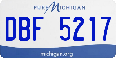 MI license plate DBF5217