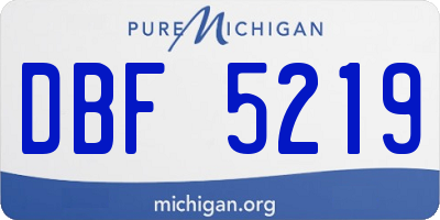 MI license plate DBF5219